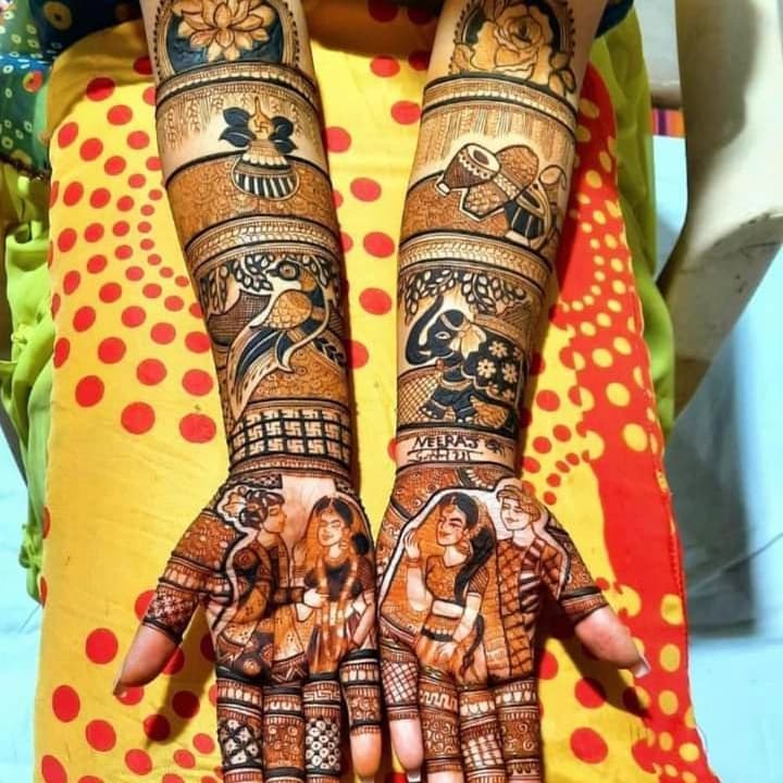 Detailed bridal mehndi artwork for wedding celebrations