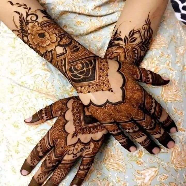 Elegant traditional mehndi featuring detailed hand decoration